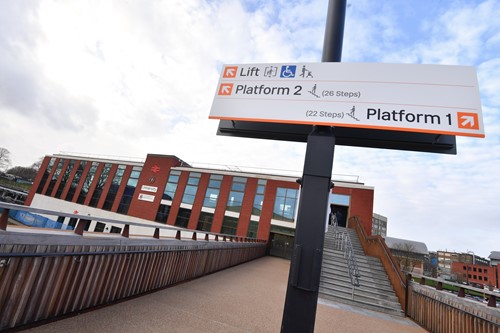 The canal bridge connecting the new University Railway Station to the University of Birmingham campus