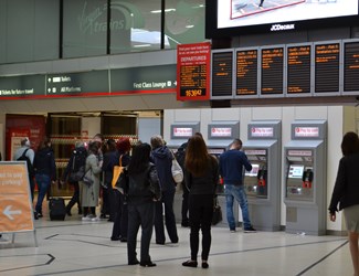 Inside a rail station