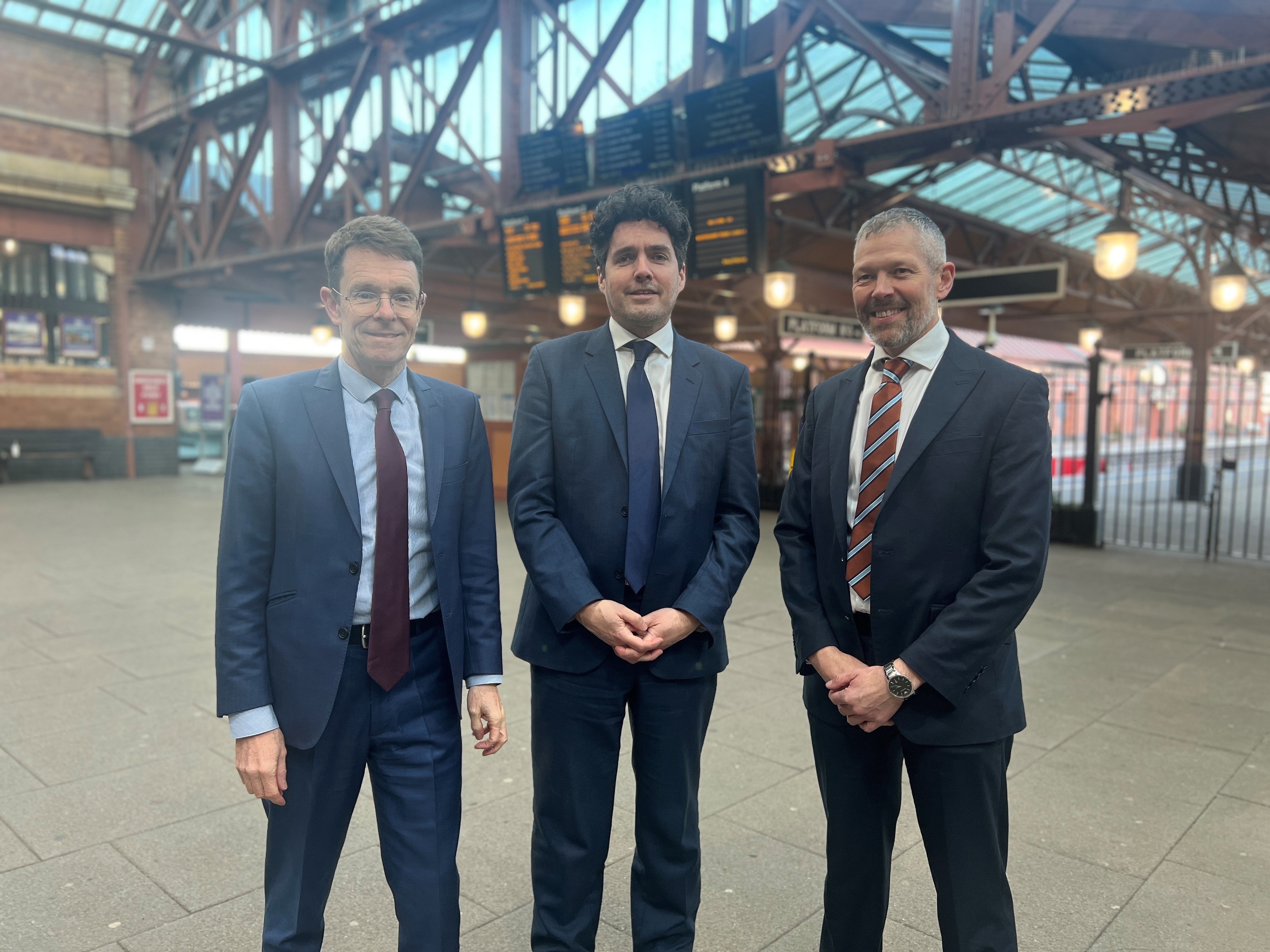 Mayor Andy Street, Huw Merriman MP and Malcolm Holmes