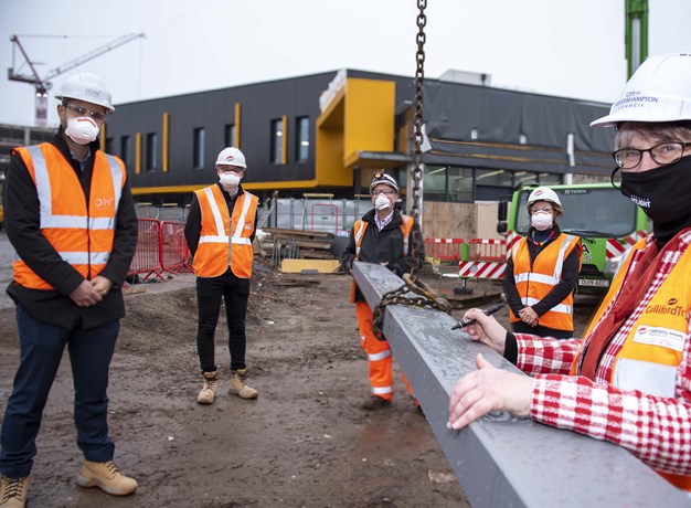 Workers in front of Wolverhampton station